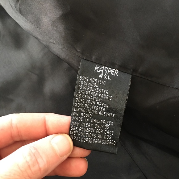 Kasper ASL Houndstooth Jacket with Faux Leather Trim 10 - Picture 15 of 16